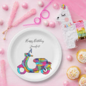 レインボーモータースクーターのMOPEDカスタムメッセージ ペーパープレート (パーティー)