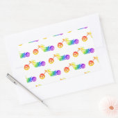 レインボーモートサイクル 長方形シール (封筒)