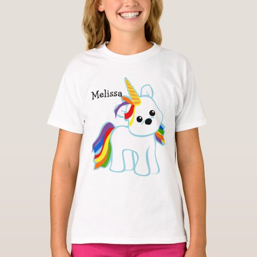 レインボーユニコーンかわいこちゃん Tシャツ (正面)
