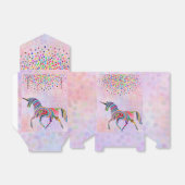 レインボーユニコーンと紙吹雪オンピンク誕生日 フェイバーボックス (折り畳みなし)