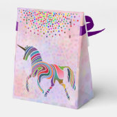 レインボーユニコーンと紙吹雪オンピンク誕生日 フェイバーボックス (裏面サイド)