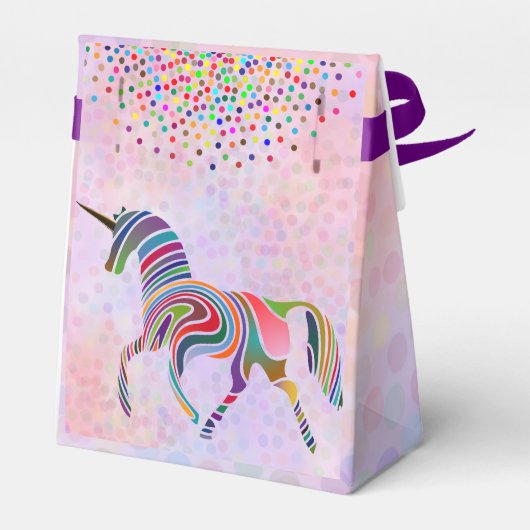 レインボーユニコーンと紙吹雪オンピンク誕生日 フェイバーボックス (裏面サイド)