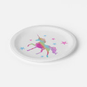 レインボーユニコーンアンドスターズ紙プレート ペーパープレート (アングル)