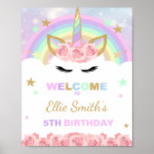 レインボーユニコーンウェルカムサイン ポスター (正面)