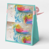 レインボーユニコーンウォーターカラーパーティーケーキ愛用ボックス フェイバーボックス (裏面サイド)