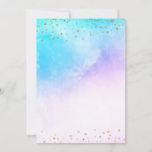 レインボーユニコーンウォーターカラー1st誕生日パーティー 招待状 (裏面)