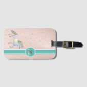 レインボーユニコーンカラフル星モノグラム ラゲッジタグ (正面横)