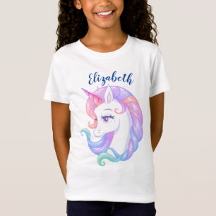 レインボーユニコーンガーリーポニー名の追加 Tシャツ