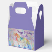 レインボーユニコーンガールズお誕生日ケーキオフィードボックス フェイバーボックス (オープン)