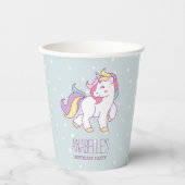 レインボーユニコーンガールズバースデーパーティー紙カップ 紙コップ (正面)
