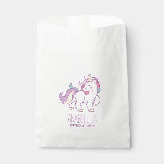 レインボーユニコーンガールズバースデーパーティー フェイバーバッグ (正面)