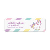 レインボーユニコーンガールズバースデーパーティー ラベル (正面)