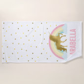 レインボーユニコーンガールズ ビーチタオル (正面)