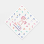 レインボーユニコーンガールバースデーパーティナプキンス スタンダードランチョンナプキン (角)