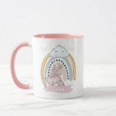 🦄レインボーユニコーンガール名前をカスタムする マグカップ (左)