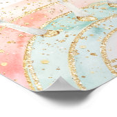 レインボーユニコーンガール誕生日へようこそ ポスター (角)