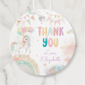レインボーユニコーンガール誕生日サンキュー フェイバータグ (正面)