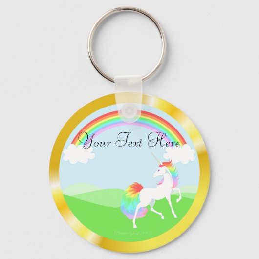 レインボーユニコーンキーチェーン キーホルダー (正面)
