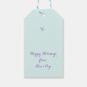 レインボーユニコーンクリスマスグリッターアクア ギフトタグ (裏面)