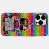 レインボーユニコーングリッタースパークリー金ゴールドスパークルズ Case-Mate iPhoneケース (裏面 (横))