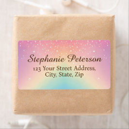 レインボーユニコーングリッター配送先住所 ラベル