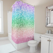 レインボーユニコーングリッター1 (フェイクグリッター) #pastel シャワーカーテン (インサイチュ)