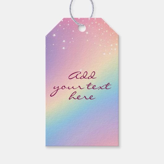 レインボーユニコーングリッター ギフトタグ (正面)