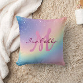 レインボーユニコーングリッター クッション (ブランケット)