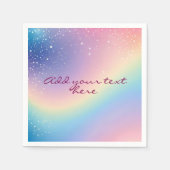 レインボーユニコーングリッター スタンダードカクテルナプキン (正面)