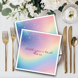 レインボーユニコーングリッター スタンダードカクテルナプキン