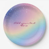 レインボーユニコーングリッター ペーパープレート (正面)