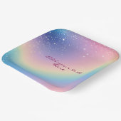 レインボーユニコーングリッター ペーパープレート (傾斜あり)