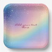 レインボーユニコーングリッター ペーパープレート (正面)