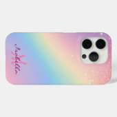レインボーユニコーングリッター Case-Mate iPhoneケース (裏面 (横))