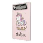 レインボーユニコーンケーキパーソナライズされたクリップボード ミニクリップボード (アングル2)