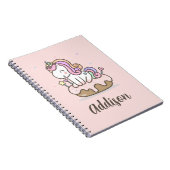 レインボーユニコーンケーキパーソナライズされたスパイラルノート ノートブック (右側)