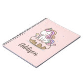 レインボーユニコーンケーキパーソナライズされたスパイラルノート ノートブック (左側)