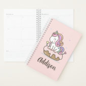 レインボーユニコーンケーキパーソナライズされたプランナー手帳 プランナー手帳 (ディスプレー)