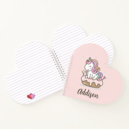 レインボーユニコーンケーキパーソナライズされた手帳 ノートブック