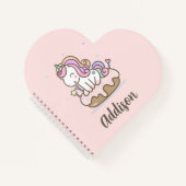 レインボーユニコーンケーキパーソナライズされた手帳 ノートブック (正面)