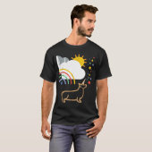 レインボーユニコーンコルギドッグティー Tシャツ (正面フル)