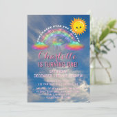 レインボーユニコーンサンクラウド1st誕生日パーティー 招待状 (スタンド正面)