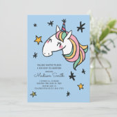 レインボーユニコーンスターズ誕生日招待状 招待状 (スタンド正面)