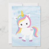 レインボーユニコーンスパークル誕生日招待状 招待状 (裏面)