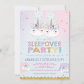 レインボーユニコーンスリープバーバースデーパーティー 招待状 (正面)