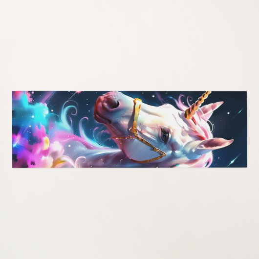 レインボーユニコーンダブルサイド名前をカスタムする ヨガマット (裏面(横))