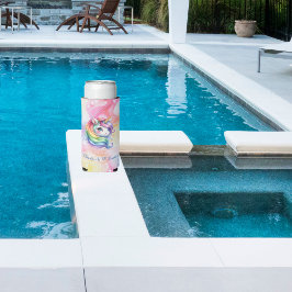 レインボーユニコーンデザインと名前をカスタムする スリム缶クーラー