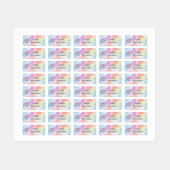 レインボーユニコーンデザインと名前をカスタムする ラベル (シート)