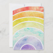 レインボーユニコーンドリーム金ゴールド紙吹雪誕生日 招待状 (裏面)