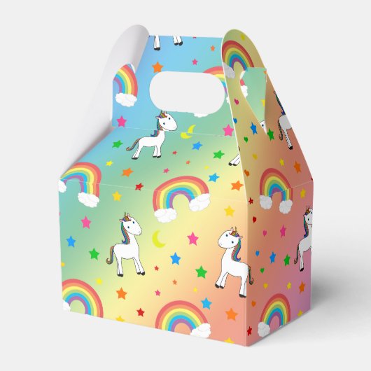 レインボーユニコーンハート星模様 フェイバーボックス (正面サイド)